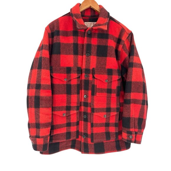 Filson Other - FILSON Men's Vintage Red Black Buffalo Check Mackinaw Wool Button Down Jacket 46